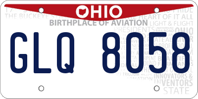 OH license plate GLQ8058