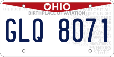 OH license plate GLQ8071