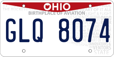 OH license plate GLQ8074