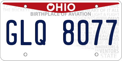 OH license plate GLQ8077