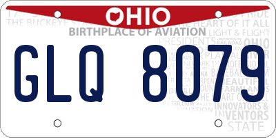 OH license plate GLQ8079
