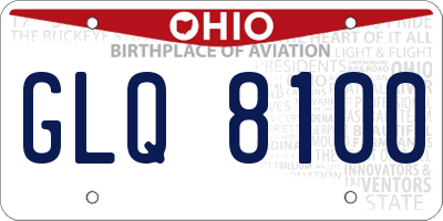 OH license plate GLQ8100
