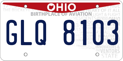 OH license plate GLQ8103