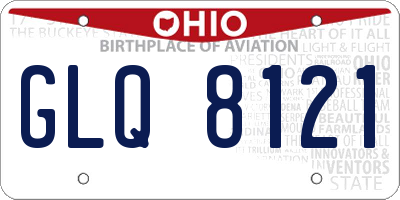 OH license plate GLQ8121