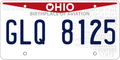 OH license plate GLQ8125