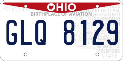 OH license plate GLQ8129