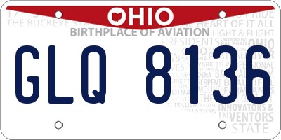 OH license plate GLQ8136