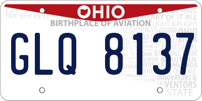 OH license plate GLQ8137