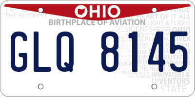 OH license plate GLQ8145