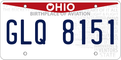OH license plate GLQ8151