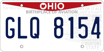 OH license plate GLQ8154