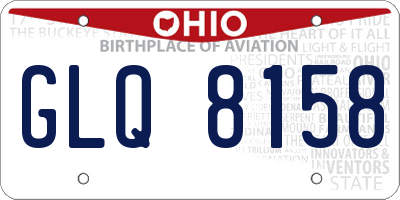 OH license plate GLQ8158