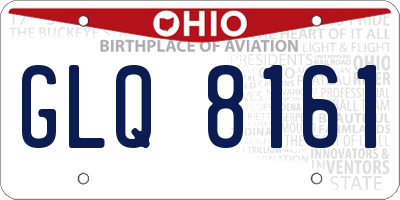 OH license plate GLQ8161