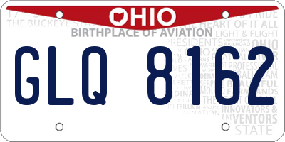 OH license plate GLQ8162