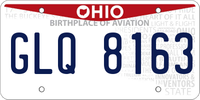 OH license plate GLQ8163