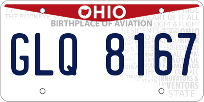 OH license plate GLQ8167