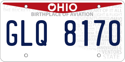 OH license plate GLQ8170