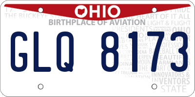 OH license plate GLQ8173