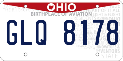OH license plate GLQ8178