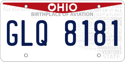 OH license plate GLQ8181