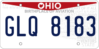 OH license plate GLQ8183