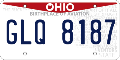 OH license plate GLQ8187