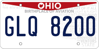 OH license plate GLQ8200