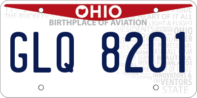OH license plate GLQ8201