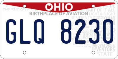 OH license plate GLQ8230