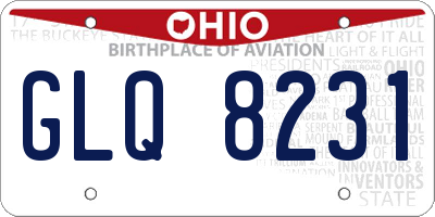OH license plate GLQ8231