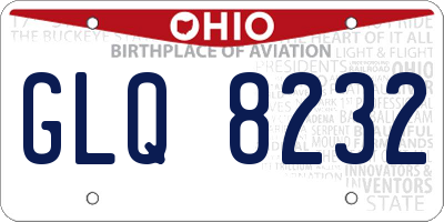 OH license plate GLQ8232