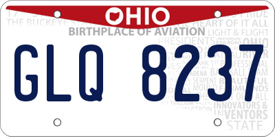 OH license plate GLQ8237