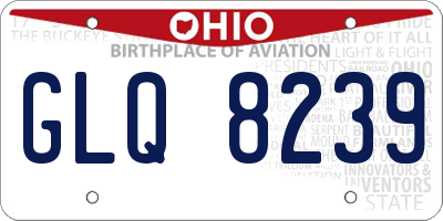 OH license plate GLQ8239