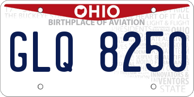 OH license plate GLQ8250