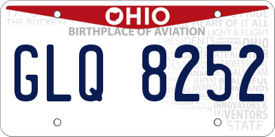 OH license plate GLQ8252
