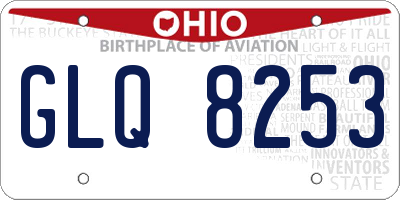 OH license plate GLQ8253
