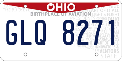 OH license plate GLQ8271