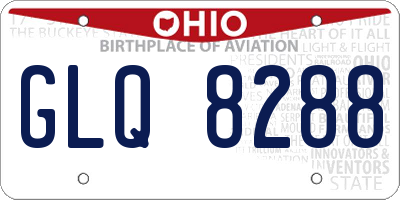 OH license plate GLQ8288