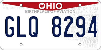 OH license plate GLQ8294