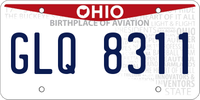 OH license plate GLQ8311