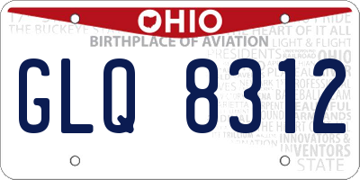 OH license plate GLQ8312