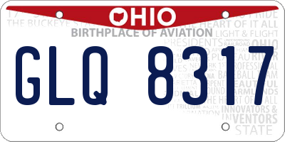 OH license plate GLQ8317