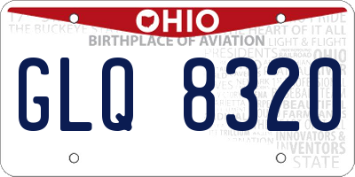 OH license plate GLQ8320