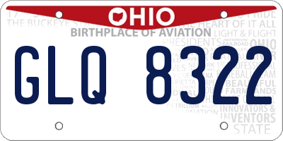 OH license plate GLQ8322