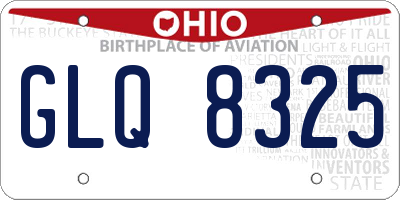 OH license plate GLQ8325