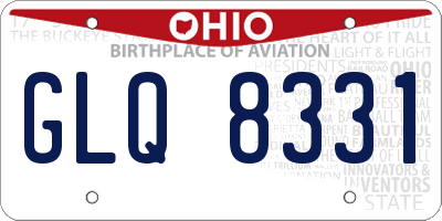 OH license plate GLQ8331