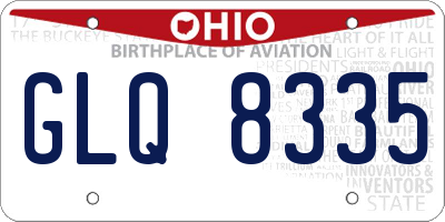 OH license plate GLQ8335