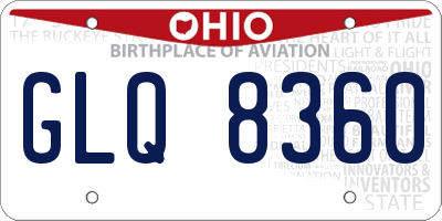 OH license plate GLQ8360