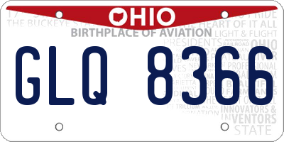 OH license plate GLQ8366