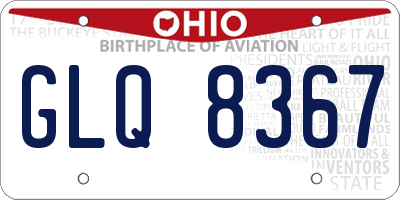 OH license plate GLQ8367